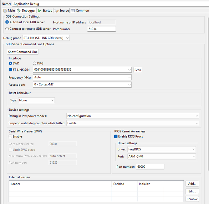 Settings in STM32CubeIDE1.12.0