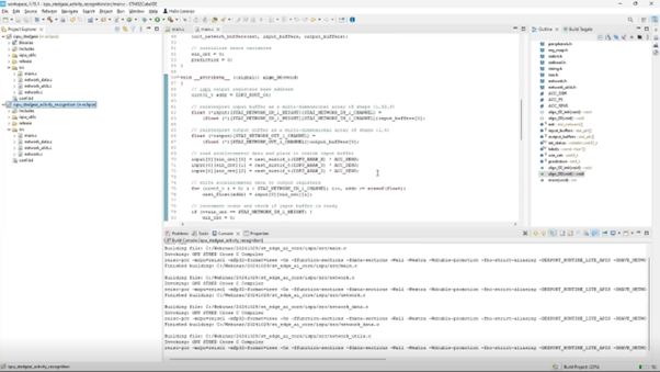 Figure 19: Rebuilding the project in STM32CubeIDE to get the configuration file (.ucf file) for the ISPU