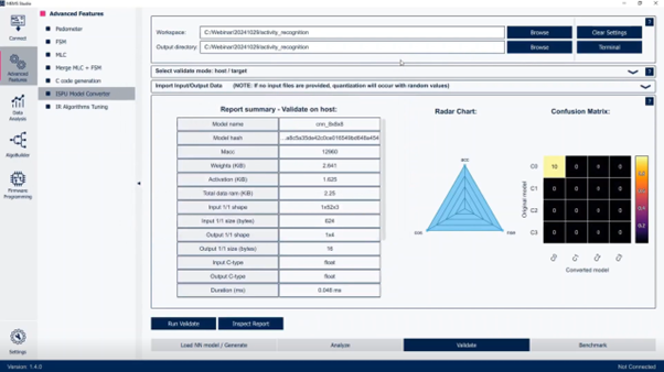 Figure 10: MEMS Studio: Validate tab