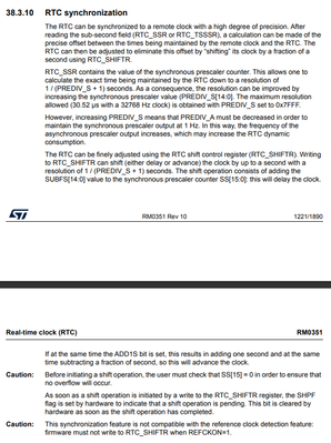 p6. RM0351 Section 38.3.10 RTC synchronization.PNG