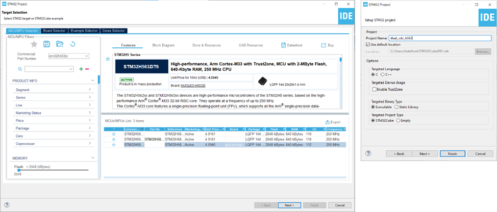 Fig. 2 Project creation - STM32CubeIDE