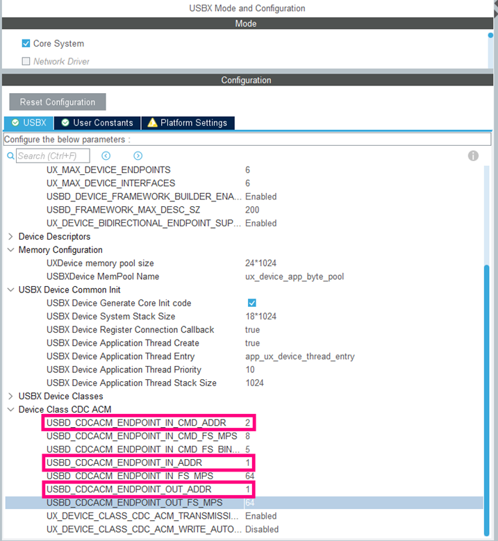 Fig. 12 Setting the Endpoint Addresses