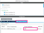 Fig. 13 Selecting the USB platform - STM32CubeIDE