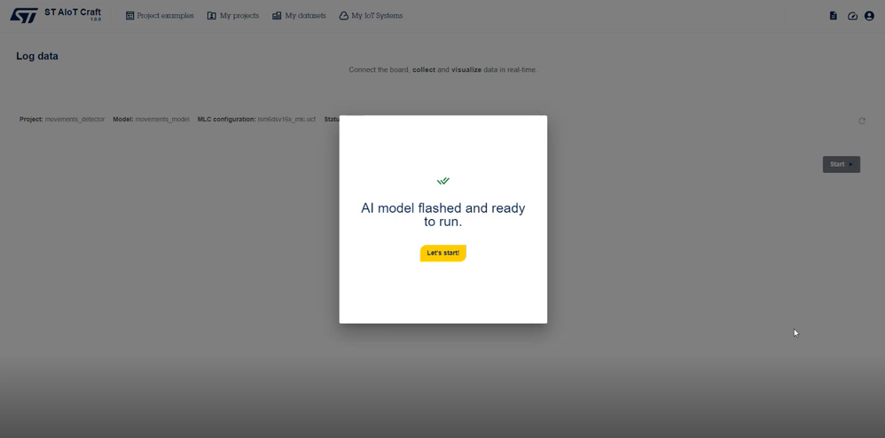 Figure 37: AI model flashed and ready to run