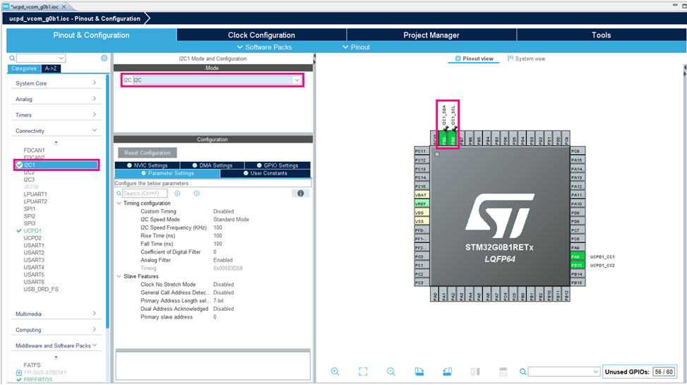 Fig. 11 - Enabling the I2C