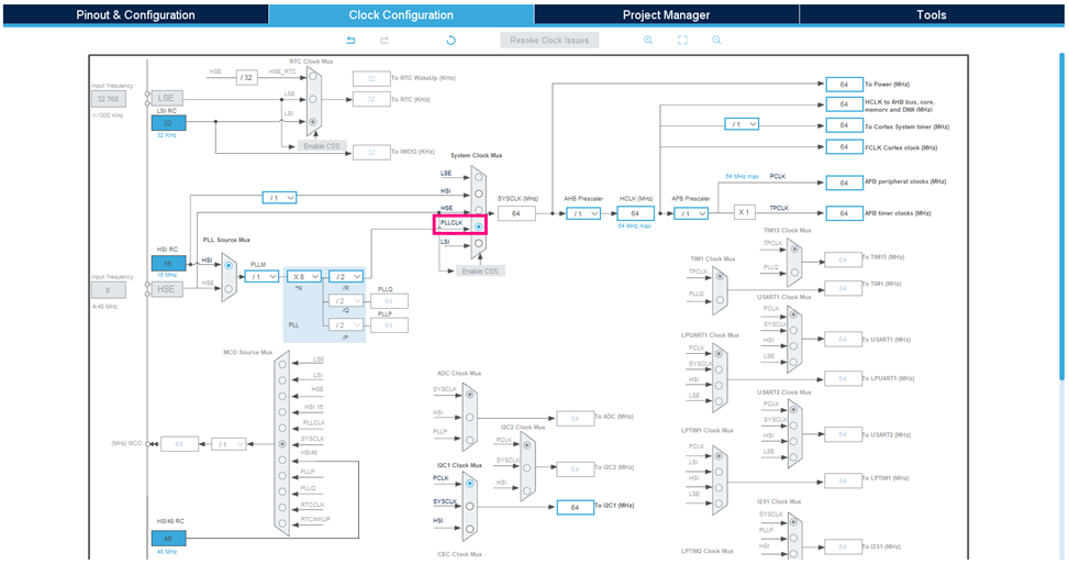 Fig. 16 - Adjusting the Clock Configuration