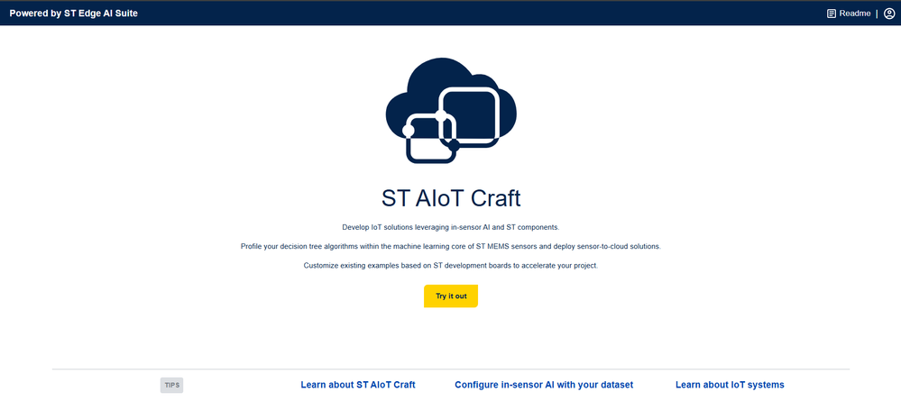 Figure 1. ST AIoT Craft home page