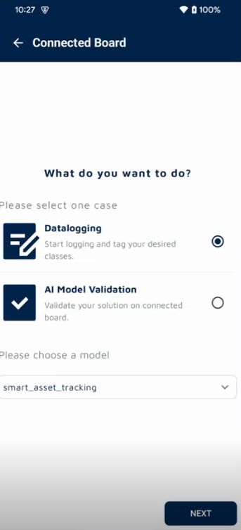 Figure 4: Connected Board - Datalogging